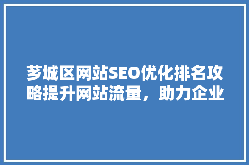 芗城区网站SEO优化排名攻略提升网站流量，助力企业腾飞