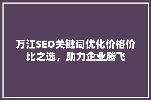 万江SEO关键词优化价格价比之选，助力企业腾飞