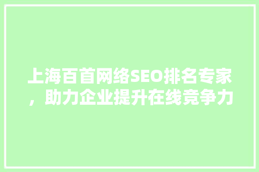 上海百首网络SEO排名专家，助力企业提升在线竞争力