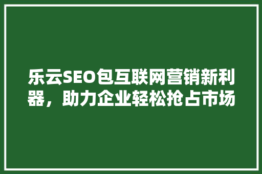乐云SEO包互联网营销新利器，助力企业轻松抢占市场先机