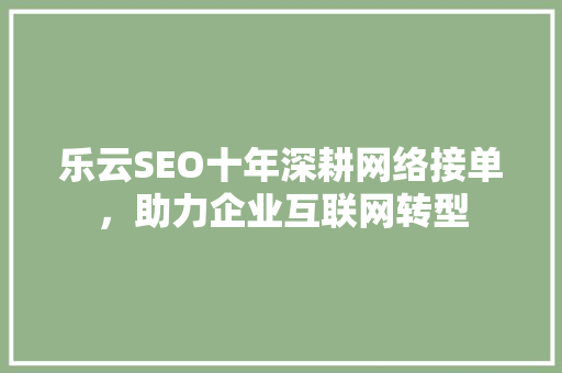 乐云SEO十年深耕网络接单，助力企业互联网转型