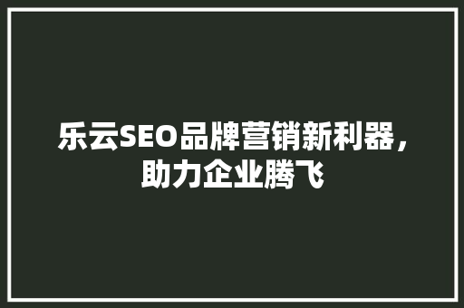乐云SEO品牌营销新利器，助力企业腾飞