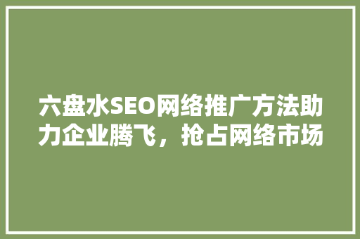 六盘水SEO网络推广方法助力企业腾飞，抢占网络市场先机
