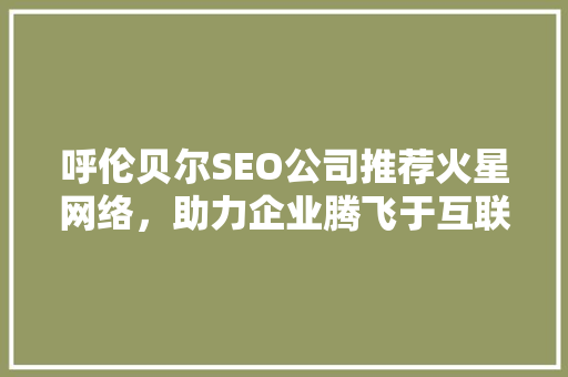 呼伦贝尔SEO公司推荐火星网络，助力企业腾飞于互联网时代