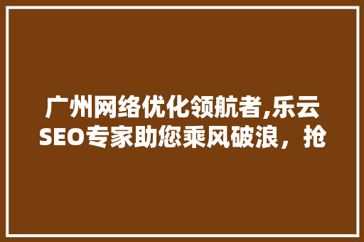 广州网络优化领航者,乐云SEO专家助您乘风破浪，抢占互联网高地