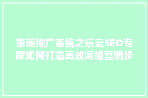 东莞推广系统之乐云SEO专家如何打造高效网络营销步骤  第1张