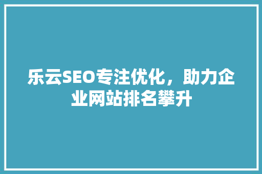 乐云SEO专注优化，助力企业网站排名攀升
