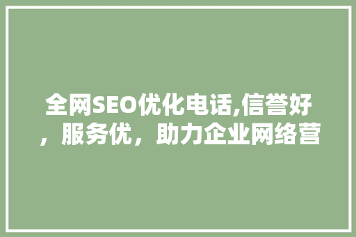 全网SEO优化电话,信誉好，服务优，助力企业网络营销新篇章