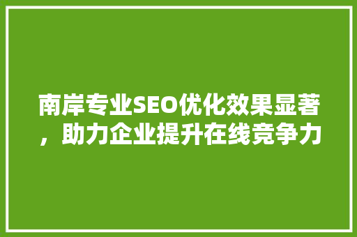 南岸专业SEO优化效果显著，助力企业提升在线竞争力