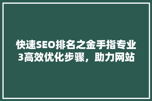 快速SEO排名之金手指专业3高效优化步骤，助力网站跃居搜索前列