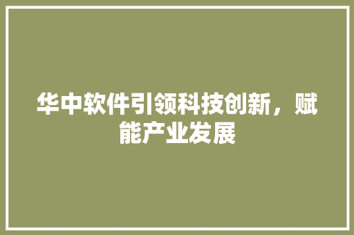华中软件引领科技创新，赋能产业发展