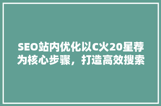 SEO站内优化以C火20星荐为核心步骤，打造高效搜索引擎排名