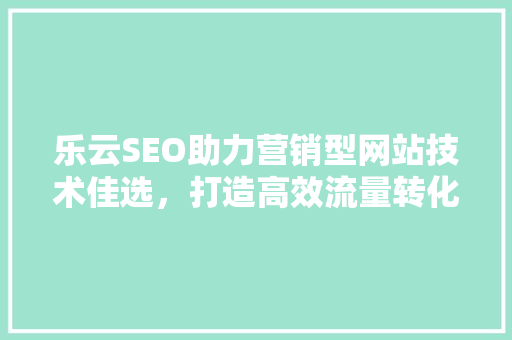 乐云SEO助力营销型网站技术佳选，打造高效流量转化平台