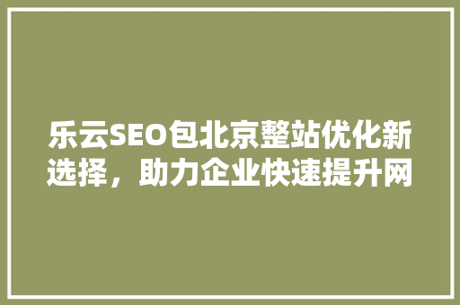 乐云SEO包北京整站优化新选择，助力企业快速提升网站排名