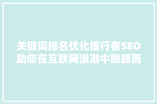 关键词排名优化搜行者SEO助您在互联网浪潮中脱颖而出
