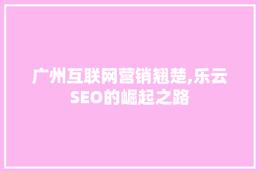 广州互联网营销翘楚,乐云SEO的崛起之路  第1张