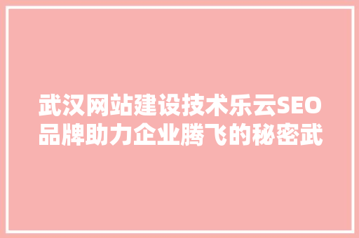 武汉网站建设技术乐云SEO品牌助力企业腾飞的秘密武器