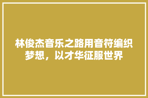 林俊杰音乐之路用音符编织梦想，以才华征服世界