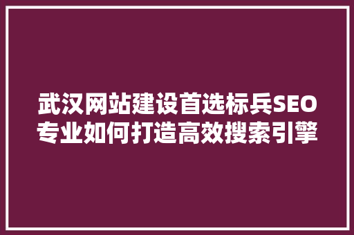 武汉网站建设首选标兵SEO专业如何打造高效搜索引擎优化步骤