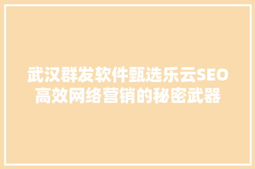 武汉群发软件甄选乐云SEO高效网络营销的秘密武器