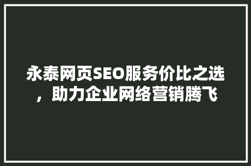 永泰网页SEO服务价比之选，助力企业网络营销腾飞
