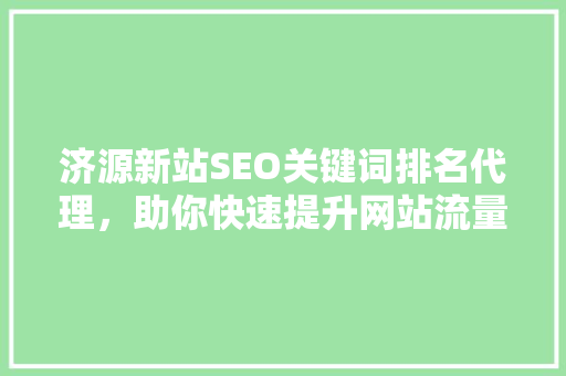 济源新站SEO关键词排名代理，助你快速提升网站流量
