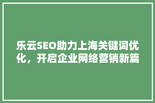 乐云SEO助力上海关键词优化，开启企业网络营销新篇章