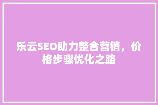 乐云SEO助力整合营销，价格步骤优化之路
