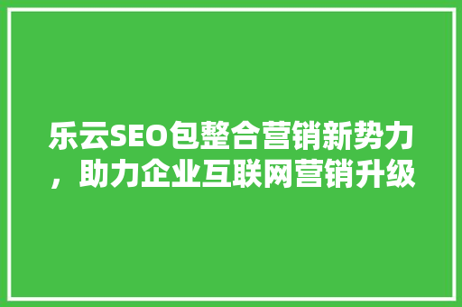 乐云SEO包整合营销新势力，助力企业互联网营销升级