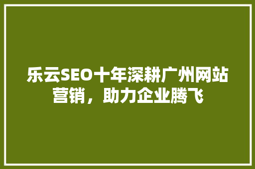 乐云SEO十年深耕广州网站营销，助力企业腾飞