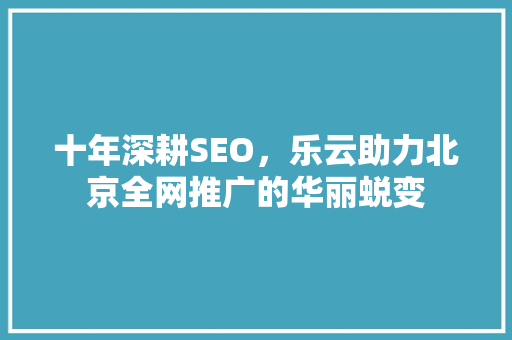 十年深耕SEO，乐云助力北京全网推广的华丽蜕变