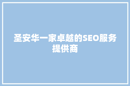 圣安华一家卓越的SEO服务提供商