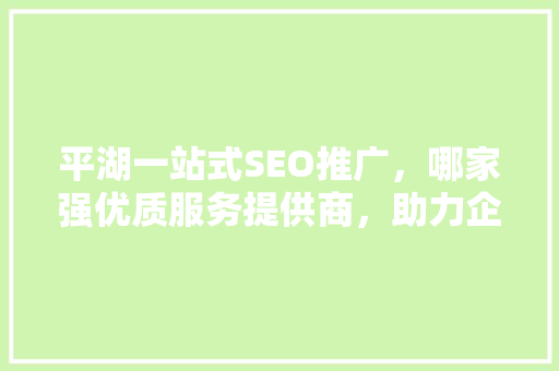 平湖一站式SEO推广，哪家强优质服务提供商，助力企业腾飞