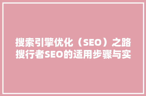 搜索引擎优化（SEO）之路搜行者SEO的适用步骤与实战方法