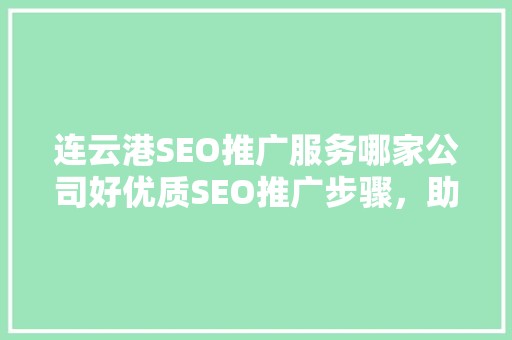 连云港SEO推广服务哪家公司好优质SEO推广步骤，助力企业腾飞