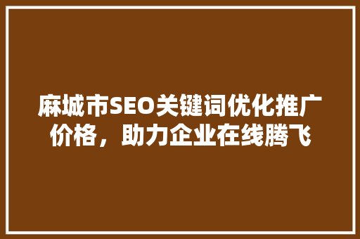 麻城市SEO关键词优化推广价格，助力企业在线腾飞
