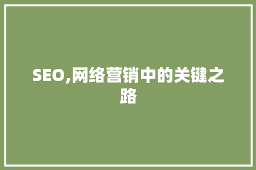 SEO,网络营销中的关键之路