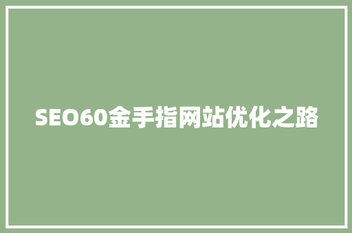 SEO60金手指网站优化之路