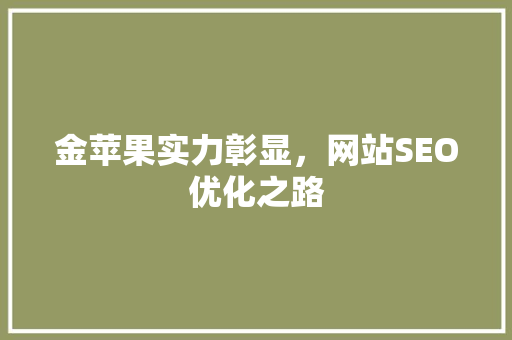 金苹果实力彰显，网站SEO优化之路