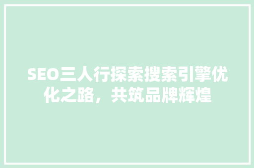 SEO三人行探索搜索引擎优化之路，共筑品牌辉煌