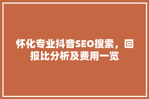 怀化专业抖音SEO搜索，回报比分析及费用一览