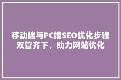 移动端与PC端SEO优化步骤双管齐下，助力网站优化