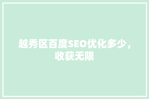 越秀区百度SEO优化多少，收获无限