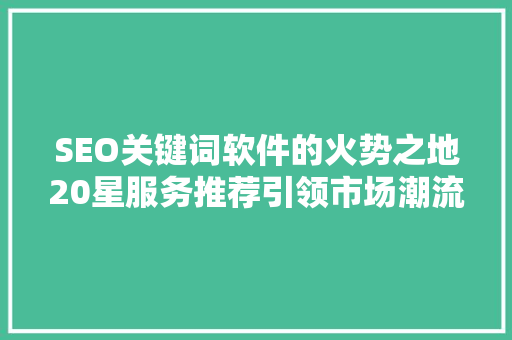 SEO关键词软件的火势之地20星服务推荐引领市场潮流