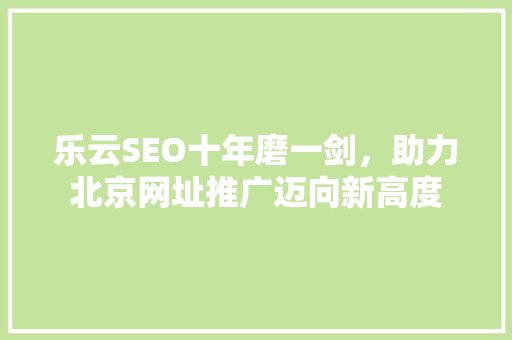 乐云SEO十年磨一剑，助力北京网址推广迈向新高度
