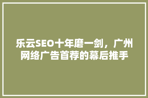 乐云SEO十年磨一剑，广州网络广告首荐的幕后推手