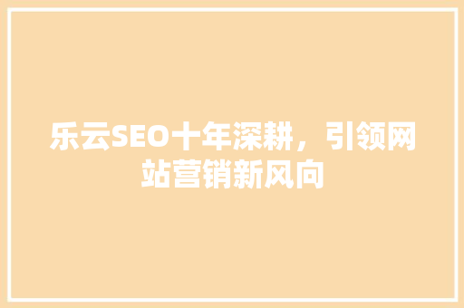 乐云SEO十年深耕，引领网站营销新风向