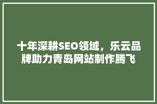 十年深耕SEO领域，乐云品牌助力青岛网站制作腾飞