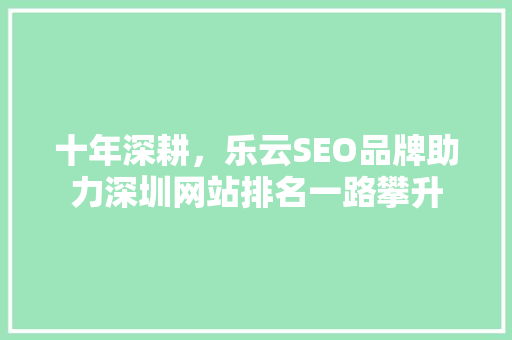 十年深耕，乐云SEO品牌助力深圳网站排名一路攀升