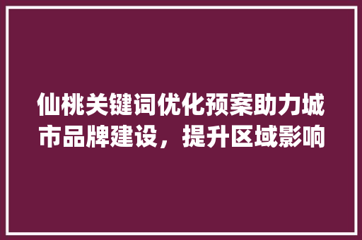 仙桃关键词优化预案助力城市品牌建设，提升区域影响力_仙桃关键词优化预案